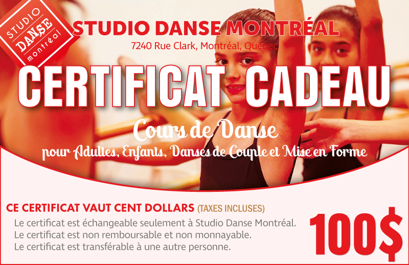 Certificat-Cadeau - 100$ (taxes Incluses)